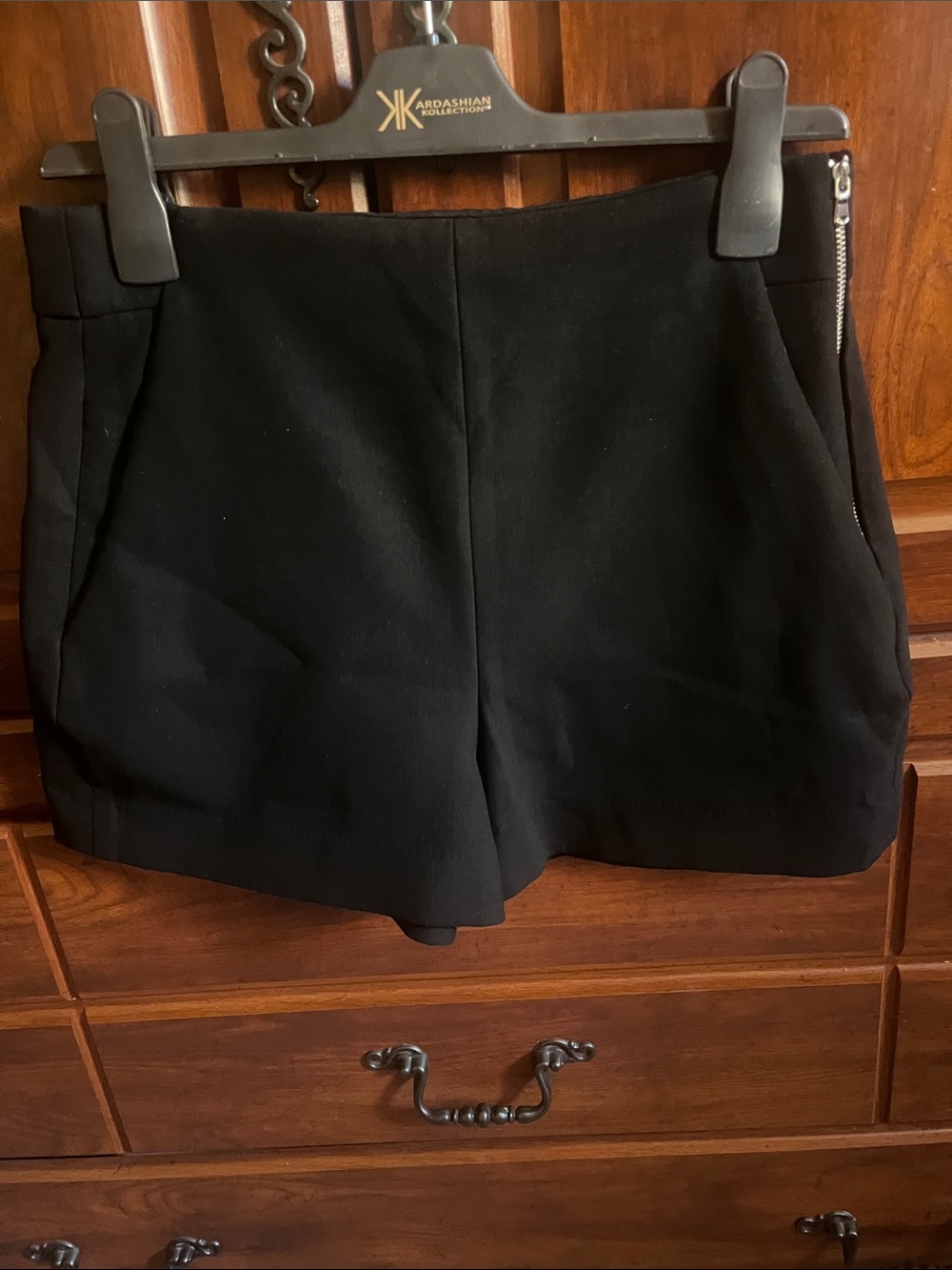 Zara Black High-Waist Tailored Shorts
